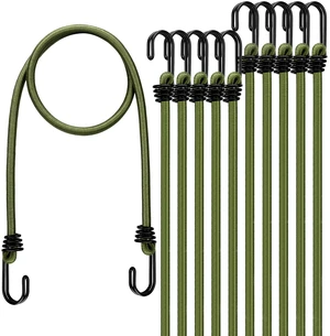 30" Green Bungee Cords with Hooks: 10 Pcs Bungee Cords Heavy Duty Outdoor, Bungie Cord Bundle Assortment with Metal Hook, Bungee Straps for Kayaking, Camping, Garage Storage 30" Green Bungee Cords with Hooks: 10 Pcs Bungee Cords Heavy Duty Outdoor, Bungie Cord Bundle Assortment with Metal Hook, Bungee Straps for Kayaking, Camping, Garage Storage