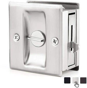 Privacy Pocket Door Lock Hardware with Pull - Replace Old Or Damaged Sliding Door Locks Quickly and Easily, 2-3/4x2-1/2, for 1-3/8 Thickness Door, Brushed Nickel Privacy Pocket Door Lock Hardware with Pull - Replace Old Or Damaged Sliding Door Locks Quickly and Easily, 2-3/4x2-1/2, for 1-3/8 Thickness Door, Brushed Nickel