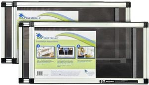 Expandable Window Screen, 10 H × 1936 W Horizontal, 2-Pack 2Way Adjustable Window Screen, Flame Resistant Fiberglass Mesh, Durable Aluminum Frame with Built-In Weatherstrip Expandable Window Screen, 10 H × 1936 W Horizontal, 2-Pack 2Way Adjustable Window Screen, Flame Resistant Fiberglass Mesh, Durable Aluminum Frame with Built-In Weatherstrip