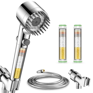 Filtered Shower Head with Handheld 2PCS Filters ShowerHead 4 Spray, High Pressure Shower Heads with ON/OFF Button, Water Softener for Hard Water, 70" Hose, Remove Chlorine Filtered Shower Head with Handheld 2PCS Filters ShowerHead 4 Spray, High Pressure Shower Heads with ON/OFF Button, Water Softener for Hard Water, 70" Hose, Remove Chlorine