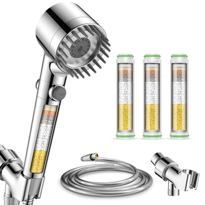 Filtered Shower Head with Handheld 3PCS Filters ShowerHead 4 Spray, High Pressure Shower Heads with ON/OFF Button, Water Softener for Hard Water, 70" Hose, Remove Chlorine Filtered Shower Head with Handheld 3PCS Filters ShowerHead 4 Spray, High Pressure Shower Heads with ON/OFF Button, Water Softener for Hard Water, 70" Hose, Remove Chlorine