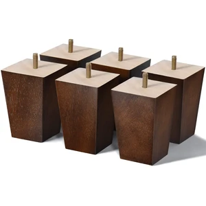 4 inch Wood Furniture Legs Sofa Legs Set of 6 Square Couch Legs Mid-Century Modern Replacement Legs for Armchair,Recliner, Dresser, Sideboard 4 inch Wood Furniture Legs Sofa Legs Set of 6 Square Couch Legs Mid-Century Modern Replacement Legs for Armchair,Recliner, Dresser, Sideboard