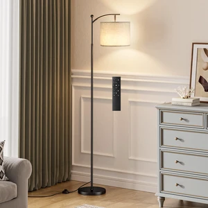 60" Floor Lamp with Remote and Stepless Dimmable Bulb, Grey Shade Colors Temperature and Brightness Adjustable, Foot Switch, Remote Control, Black Pole, Modern Floor Lamp for Living Room 60" Floor Lamp with Remote and Stepless Dimmable Bulb, Grey Shade Colors Temperature and Brightness Adjustable, Foot Switch, Remote Control, Black Pole, Modern Floor Lamp for Living Room