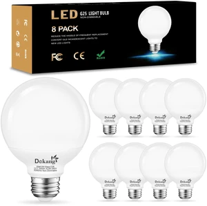 8 Pack G25 LED Bathroom Light Bulbs 3000K Soft White E26 Base 60W 500LM, 5W, CRI 85+, Non-dimmable Standard Base LED Globe Light bulbs for Bathroom Vanity Mirror 8 Pack G25 LED Bathroom Light Bulbs 3000K Soft White E26 Base 60W 500LM, 5W, CRI 85+, Non-dimmable Standard Base LED Globe Light bulbs for Bathroom Vanity Mirror