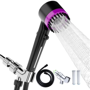 High Pressure Handheld Shower Head High Pressure Shower Heads- High Flow Even with Low Water Pressure - Hand Held Showerhead Set with 59Replacement Hose/Bracket and Cotton Filters (Black) High Pressure Handheld Shower Head High Pressure Shower Heads- High Flow Even with Low Water Pressure - Hand Held Showerhead Set with 59Replacement Hose/Bracket and Cotton Filters (Black)
