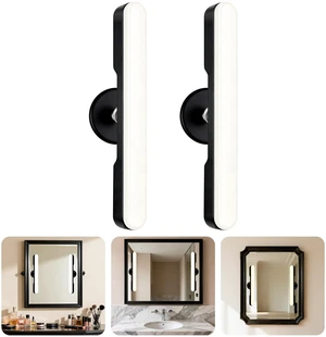 Set of 2 Wireless Vanity Makeup Lights for Mirror, Rechargeable LED Stick On Light Bar for Bathroom Mirror with Dimmable 3 CCT, Long Battery Life Cordless Light for Vanity Desk(Black) Set of 2 Wireless Vanity Makeup Lights for Mirror, Rechargeable LED Stick On Light Bar for Bathroom Mirror with Dimmable 3 CCT, Long Battery Life Cordless Light for Vanity Desk(Black)