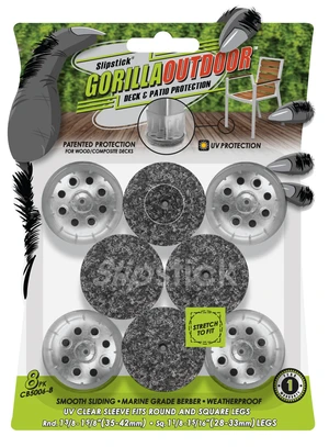 GorillaOutdoor Berber Furniture Feet Pads with Clear Sleeve Sock (8 Pack) Outdoor Furniture Sliders for Round & Square Legs, Large GorillaOutdoor Berber Furniture Feet Pads with Clear Sleeve Sock (8 Pack) Outdoor Furniture Sliders for Round & Square Legs, Large