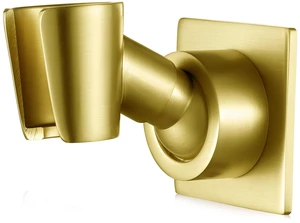 Shower Head Holder Handheld Shower Wand Holder Adjustable Shower Head Bracket Shower Wall Mount Holder, Brushed Brass/Gold Finish, Drill Free Glue Installation Shower Head Holder Handheld Shower Wand Holder Adjustable Shower Head Bracket Shower Wall Mount Holder, Brushed Brass/Gold Finish, Drill Free Glue Installation