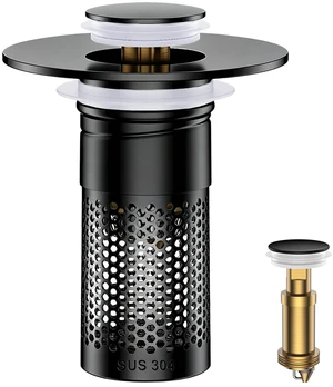 Bathroom Sink Drain Strainer,Universal Pop-Up Sink Stopper Hair Catcher Anti-Clog Stainless Steel Drain Filter Basket, Removable Sink Drain for Bathroom Sink Stopper Bathroom Sink Drain Strainer,Universal Pop-Up Sink Stopper Hair Catcher Anti-Clog Stainless Steel Drain Filter Basket, Removable Sink Drain for Bathroom Sink Stopper