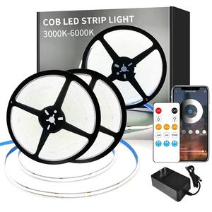 COB LED Strip Lights 100ft,6000K DC 24V Dimmable White LED Rope Lights for Bedroom,with Remote and app Control LED Lights strip for Living Room, Shelf, Cabinet(2 Rolls of 50ft) COB LED Strip Lights 100ft,6000K DC 24V Dimmable White LED Rope Lights for Bedroom,with Remote and app Control LED Lights strip for Living Room, Shelf, Cabinet(2 Rolls of 50ft)