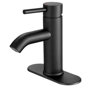 Black Bathroom Faucet Single Handle Matte Black Bathroom Sink Faucet Rv Lavatory Vessel Faucet for Bathroom Faucet 1 or 3 Hole with Deck Plate Black Bathroom Faucet Single Handle Matte Black Bathroom Sink Faucet Rv Lavatory Vessel Faucet for Bathroom Faucet 1 or 3 Hole with Deck Plate