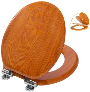 Toilet Seat Round Wood Veneer Natural Soft Close Quick Release Metal Hinges, Adjustable Fit for Standard Round Toilets, Easy to Install&Clean Toilet Seat Round Wood Veneer Natural Soft Close Quick Release Metal Hinges, Adjustable Fit for Standard Round Toilets, Easy to Install&Clean