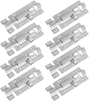 8 Pack Barrel Bolt Latch, 3 Inch Stainless Steel Slide Latch Lock Brushed Finish, Sliding Bolt Lock Latches, Thickened Stainless Steel, Sliding Locks for Door, 48PCS Screws, Easy Installation 8 Pack Barrel Bolt Latch, 3 Inch Stainless Steel Slide Latch Lock Brushed Finish, Sliding Bolt Lock Latches, Thickened Stainless Steel, Sliding Locks for Door, 48PCS Screws, Easy Installation
