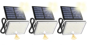 Solar Outside Lights with 113 Bright LEDs 7000K with 16ft Cable 3 Pack, 3 Modes Motion Sensor Outdoor Flood Lights Dusk to Dawn, IP65 Waterproof, Security for Garden Barn Porch Patio Solar Outside Lights with 113 Bright LEDs 7000K with 16ft Cable 3 Pack, 3 Modes Motion Sensor Outdoor Flood Lights Dusk to Dawn, IP65 Waterproof, Security for Garden Barn Porch Patio