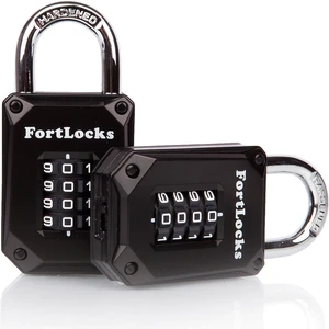 2 Pack Heavy Duty Waterproof Combination Lock - 4 Digit Resettable Black 2 Pack Heavy Duty Waterproof Combination Lock - 4 Digit Resettable Black
