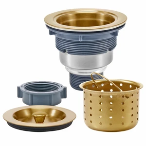 3-1/2 Inch Brass Sink Drain, Durable Stainless Steel Brass Kitchen Sink Drain Assembly Kit with Sink Strainer Waste Basket/Strainer Assembly/Sealing Lid for Standard Kitchen Sink 3-1/2 Inch Brass Sink Drain, Durable Stainless Steel Brass Kitchen Sink Drain Assembly Kit with Sink Strainer Waste Basket/Strainer Assembly/Sealing Lid for Standard Kitchen Sink