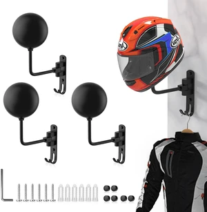 Helmet Hanger Wall Mount 180° Swivel Helmet Holder for Motorcycle Bike Racing Outerwear Sports Gear (3 Pack) Helmet Hanger Wall Mount 180° Swivel Helmet Holder for Motorcycle Bike Racing Outerwear Sports Gear (3 Pack)