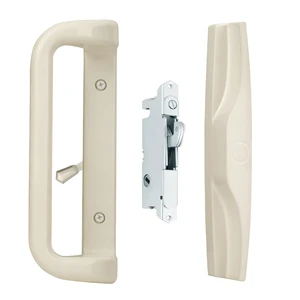Sliding Patio Door Handle Set, Mortise Lock, 3-15/16", Beige Fits 1-1/4" to 2" thick sliding glass doors; reversible design. Key cylinder not included Sliding Patio Door Handle Set, Mortise Lock, 3-15/16", Beige Fits 1-1/4" to 2" thick sliding glass doors; reversible design. Key cylinder not included
