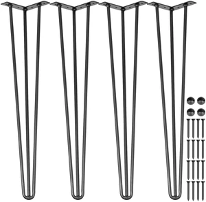 Hairpin Table Legs 28" Black Set of 4 Desk Legs 880lbs Load Capacity (Each 220lbs) Hairpin Desk Legs 3 Rods for Bench Desk Dining End Table Chairs Carbon Steel DIY Heavy Duty Furniture Legs Hairpin Table Legs 28" Black Set of 4 Desk Legs 880lbs Load Capacity (Each 220lbs) Hairpin Desk Legs 3 Rods for Bench Desk Dining End Table Chairs Carbon Steel DIY Heavy Duty Furniture Legs
