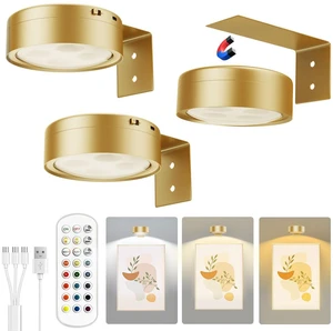 Picture Lights for Wall,2000mAh Rechargeable Battery Poster Lights LED Magnetic Painting Light with Remote Control,3 Color Temps&12 RGB Timer Dimmable Wall Light for Art Display Wall Decor Picture Lights for Wall,2000mAh Rechargeable Battery Poster Lights LED Magnetic Painting Light with Remote Control,3 Color Temps&12 RGB Timer Dimmable Wall Light for Art Display Wall Decor