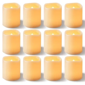 100 Pack Ivory Flameless Flickering LED Votive Tealights Candles Battery operated, 200+ hours runtime, amber yellow glow, 1.5"D x 1.6"H, for wedding, halloween & thanksgiving decor 100 Pack Ivory Flameless Flickering LED Votive Tealights Candles Battery operated, 200+ hours runtime, amber yellow glow, 1.5"D x 1.6"H, for wedding, halloween & thanksgiving decor