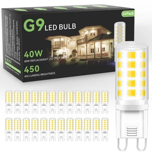 24 Pack G9 LED Bulb 4W, 40 Watt Equivalent Halogen Bulb,6000K Daylight Chandelier Light Bulbs, T4 G9 Bi-pin Base for Crystal Chandelier Home Lighting, 360 Degree Angle, 120V, Non-dimmable 24 Pack G9 LED Bulb 4W, 40 Watt Equivalent Halogen Bulb,6000K Daylight Chandelier Light Bulbs, T4 G9 Bi-pin Base for Crystal Chandelier Home Lighting, 360 Degree Angle, 120V, Non-dimmable