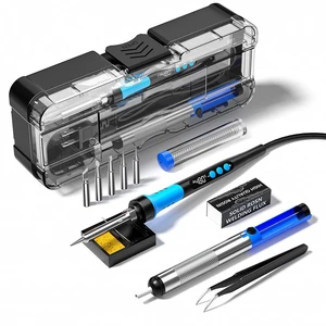 Soldering Iron Kit, 90W 110V LCD digital soldering gun12-in-1 Soldering Iron Kit ToolTemperature adjustable from 180-480°C5 soldering tipssoldering wiresoldering pastesoldering pump Soldering Iron Kit, 90W 110V LCD digital soldering gun12-in-1 Soldering Iron Kit ToolTemperature adjustable from 180-480°C5 soldering tipssoldering wiresoldering pastesoldering pump