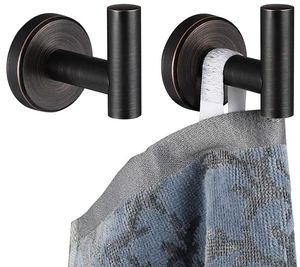 Bathroom Towel Hook Oil Rubbed Bronze, 304 Stainless Steel 0.8mm Coat Robe Clothes Hook for Bathroom Kitchen Garage Wall Mounted (Pack of 2), TH100-ORB-P2 Bathroom Towel Hook Oil Rubbed Bronze, 304 Stainless Steel 0.8mm Coat Robe Clothes Hook for Bathroom Kitchen Garage Wall Mounted (Pack of 2), TH100-ORB-P2