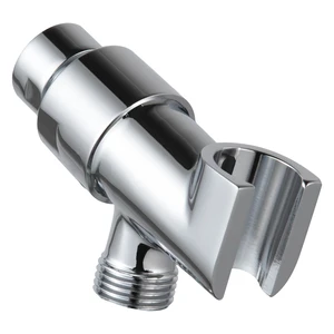 Shower Head Holder All Metal for Handheld Shower Head, Adjustable Shower Arm Mount with Solid Brass Pivot Ball, 1/2 in IPS Female Inlet and Male Outlet, Chrome Shower Head Holder All Metal for Handheld Shower Head, Adjustable Shower Arm Mount with Solid Brass Pivot Ball, 1/2 in IPS Female Inlet and Male Outlet, Chrome