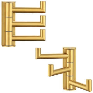 Towel Hooks, Swivel Bathroom Hook, Brushed Dark Gold, 2 Pack SUS304 Stainless Steel, Folding 3 Arms, Kitchen Hand Towel Dishcloth Holder, Space Saver Fits Narrow Spot, Screws Mounted Towel Hooks, Swivel Bathroom Hook, Brushed Dark Gold, 2 Pack SUS304 Stainless Steel, Folding 3 Arms, Kitchen Hand Towel Dishcloth Holder, Space Saver Fits Narrow Spot, Screws Mounted