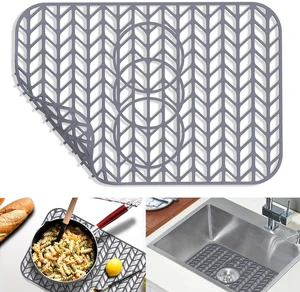 Sink Protectors for Kitchen Sink 19x13 & 24x12.5 & 13x11 & 26x14 & 28x14 & 29x15, Large Silicone Mats Grid for Bottom of Farmhouse Stainless Steel (19x12.5 with 3 Reserved Holes) Sink Protectors for Kitchen Sink 19x13 & 24x12.5 & 13x11 & 26x14 & 28x14 & 29x15, Large Silicone Mats Grid for Bottom of Farmhouse Stainless Steel (19x12.5 with 3 Reserved Holes)