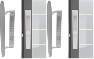 Flush Mount Non-Keyed Sliding Glass Door Handleset, 6-5/8" H.C., Fits 1" to 1-1/8" Thick Doors, Features Night Lock & Hook Latch, Non-Handed, White Diecast (Pack of 2) Flush Mount Non-Keyed Sliding Glass Door Handleset, 6-5/8" H.C., Fits 1" to 1-1/8" Thick Doors, Features Night Lock & Hook Latch, Non-Handed, White Diecast (Pack of 2)