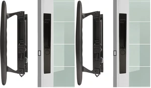 Flush Mount Non-Keyed Sliding Glass Door Handleset, 6-5/8" H.C., Fits 1" to 1-1/8" Thick Doors, Features Night Lock & Hook Latch, Non-Handed, Florida Bronze (Pack of 2) Flush Mount Non-Keyed Sliding Glass Door Handleset, 6-5/8" H.C., Fits 1" to 1-1/8" Thick Doors, Features Night Lock & Hook Latch, Non-Handed, Florida Bronze (Pack of 2)