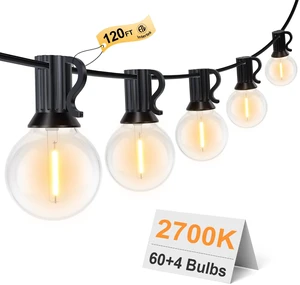 120FT Outdoor String Lights, Waterproof Patio Lights with 64 Hanging Lights Globe G40 Bulbs, 2700k Shatterproof for Backyard Outside Decor 120FT Outdoor String Lights, Waterproof Patio Lights with 64 Hanging Lights Globe G40 Bulbs, 2700k Shatterproof for Backyard Outside Decor
