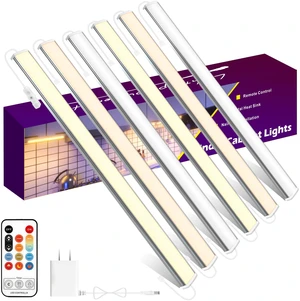 6 PCS 12-inch Plug-in Under Cabinet Lights, Ultra-Thin Multicolor Dimmable Lighting for Kitchen Cabinets, Counters, Workbenches, Desks and Shelves 6 PCS 12-inch Plug-in Under Cabinet Lights, Ultra-Thin Multicolor Dimmable Lighting for Kitchen Cabinets, Counters, Workbenches, Desks and Shelves