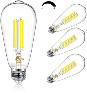 4 Pack Vintage LED Edison Bulbs, E26 LED Bulb 60W Equivalent, Dimmable LED Light Bulbs, 8W High Brightness 800 LM Daylight 5000K, ST58 Antique Filament Bulbs, Clear Glass Style for Home 4 Pack Vintage LED Edison Bulbs, E26 LED Bulb 60W Equivalent, Dimmable LED Light Bulbs, 8W High Brightness 800 LM Daylight 5000K, ST58 Antique Filament Bulbs, Clear Glass Style for Home