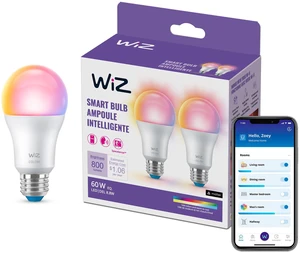 Smart Light Bulbs, 2-Pack, Color A19 60W 800LM E26 Indoor LED Lights, Smart Bulbs with Motion Detection, Control with Voice or App Smart Light Bulbs, 2-Pack, Color A19 60W 800LM E26 Indoor LED Lights, Smart Bulbs with Motion Detection, Control with Voice or App