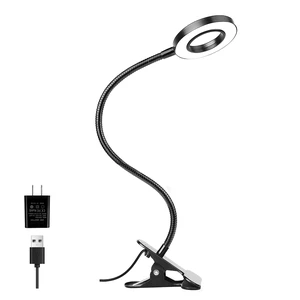 Desk Lamps Clip on Reading Light for Bed Home Office Craft (Black) With 5V 2A Adapter, 10 Dimmable Brightness 3 Modes, Flexible Neck Light Desk Lamps for Home Office Headboard Desk Lamps Clip on Reading Light for Bed Home Office Craft (Black) With 5V 2A Adapter, 10 Dimmable Brightness 3 Modes, Flexible Neck Light Desk Lamps for Home Office Headboard