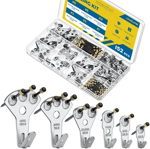 152 Pcs Heavy Duty Picture Hanging Kit,Picture Hanging Hook,Silver Picture hangers,10-100 lb weight ratings, for drywall & wood, frame hooks for hanging photos mirrors paintings 152 Pcs Heavy Duty Picture Hanging Kit,Picture Hanging Hook,Silver Picture hangers,10-100 lb weight ratings, for drywall & wood, frame hooks for hanging photos mirrors paintings