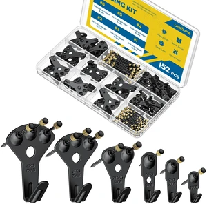 152 Pcs Picture Hanging Kit, 10 lb, 20 lb, 30 lb, 50 lb, 75 lb, 100 lb Heavy Duty Picture Hangers for Drywall & Wood, Picture Hanging Hooks for Hanging Photos Mirrors Paintings,Black 152 Pcs Picture Hanging Kit, 10 lb, 20 lb, 30 lb, 50 lb, 75 lb, 100 lb Heavy Duty Picture Hangers for Drywall & Wood, Picture Hanging Hooks for Hanging Photos Mirrors Paintings,Black