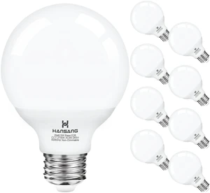 8 Pack G25 Vanity Light Bulbs for Bathroom 2700K Warm White 60W Equivalent LED Globe Light Bulbs, E26 Base, CRI85+ Eye-Friendly, Type G Round Light Bulb Over Mirror, 120V, 5W, 500LM, Non-Dimmable 8 Pack G25 Vanity Light Bulbs for Bathroom 2700K Warm White 60W Equivalent LED Globe Light Bulbs, E26 Base, CRI85+ Eye-Friendly, Type G Round Light Bulb Over Mirror, 120V, 5W, 500LM, Non-Dimmable
