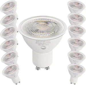 12 Pack GU10 LED Light Bulbs Dimmable 6W (50W Halogen Eq),2700K Warm White 582LM Flicker-Free,38° Beam Angle, 25000-Hour Lifespan, for Track Lights,Recessed Cans, Under-Cabinet, Display Cases & More 12 Pack GU10 LED Light Bulbs Dimmable 6W (50W Halogen Eq),2700K Warm White 582LM Flicker-Free,38° Beam Angle, 25000-Hour Lifespan, for Track Lights,Recessed Cans, Under-Cabinet, Display Cases & More