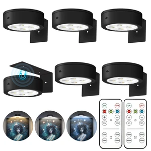 Picture Lights for Wall, Wireless Poster Lights Battery Operated, Black LED Magnetic Painting Light with Remote Dimmable, Timer3 Lighting Modes, Art Display Puck Light for Frame Portrait, 6 Pack Picture Lights for Wall, Wireless Poster Lights Battery Operated, Black LED Magnetic Painting Light with Remote Dimmable, Timer3 Lighting Modes, Art Display Puck Light for Frame Portrait, 6 Pack