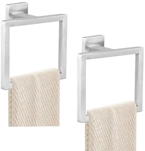 2-Piece Towel Ring - Hand Towel Holder for Bathroom - Brushed Nickel Stainless Steel Towel Holder, Towel Racks for Bathroom, Square Modern Design Hand Towel Holder, Contemporary Hand Towel Bar 2-Piece Towel Ring - Hand Towel Holder for Bathroom - Brushed Nickel Stainless Steel Towel Holder, Towel Racks for Bathroom, Square Modern Design Hand Towel Holder, Contemporary Hand Towel Bar