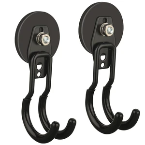New Upgraded Garage Magnetic Hooks, 2 Pack Black Heavy Duty Large J Hooks with Magnet, Black Strong Anti-Slip Coating Magnet Hooks for Garden Tools, Ropes,Drill,Metal Cabinet,Pegboard New Upgraded Garage Magnetic Hooks, 2 Pack Black Heavy Duty Large J Hooks with Magnet, Black Strong Anti-Slip Coating Magnet Hooks for Garden Tools, Ropes,Drill,Metal Cabinet,Pegboard