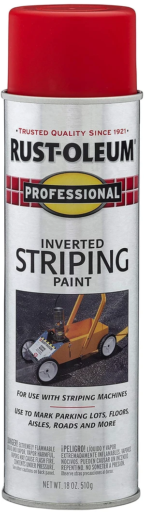 Professional Stripe Red Inverted Striping Spray Paint Parking Lots, Athletic Fields & Construction Sites, Fast Dry Formula, High Visibility Markings, 18 Oz Professional Stripe Red Inverted Striping Spray Paint Parking Lots, Athletic Fields & Construction Sites, Fast Dry Formula, High Visibility Markings, 18 Oz