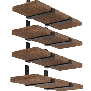 Shelf Bracket, Heavy Duty Floating Shelf Brackets 10-Inch Long, 8-Pack Brackets for Shelves, Black Coated J Shape Metal Wall Shelf Support Brackets with 1/5-Inch Thick and 160 lb. Load Capacity Shelf Bracket, Heavy Duty Floating Shelf Brackets 10-Inch Long, 8-Pack Brackets for Shelves, Black Coated J Shape Metal Wall Shelf Support Brackets with 1/5-Inch Thick and 160 lb. Load Capacity