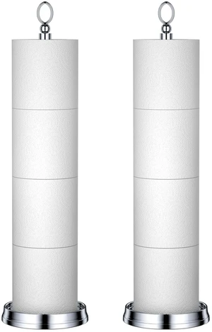 Toilet Paper Holder Stand with Reserve Function, Free Standing Toilet Paper Holder for Bathroom, Space Toilet 4 Rolls Toilet Paper Storage 22.5" Height (2 Pack, Chrome) Toilet Paper Holder Stand with Reserve Function, Free Standing Toilet Paper Holder for Bathroom, Space Toilet 4 Rolls Toilet Paper Storage 22.5" Height (2 Pack, Chrome)