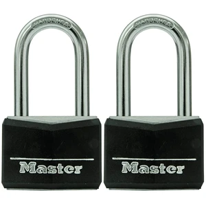 Black Vinyl Covered Aluminum Padlock with Key, Keyed-Alike Lock for Toolboxes, Gym Lockers, or Storage Locker, 2 Pack, 141TLF Black Vinyl Covered Aluminum Padlock with Key, Keyed-Alike Lock for Toolboxes, Gym Lockers, or Storage Locker, 2 Pack, 141TLF