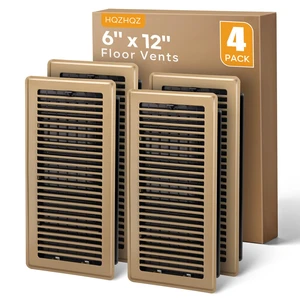 6x12 Floor Register, Floor Vent Covers for Home Floor Heavy Duty Steel Walkable Floor Vents Air Vent Covers for Sidewall and Floor, Floor Registers Brown 4 Pack 6x12 Floor Register, Floor Vent Covers for Home Floor Heavy Duty Steel Walkable Floor Vents Air Vent Covers for Sidewall and Floor, Floor Registers Brown 4 Pack